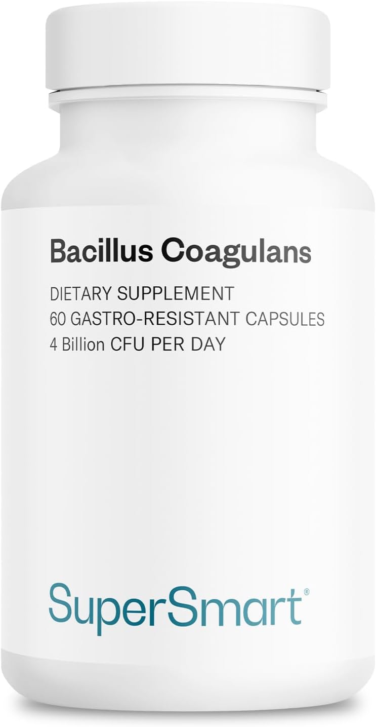 Supersmart Bacillus Coagulans Probiotic 4 Billion CFU per Day (High Absorption) - Lactobacillus Sporogenes Supplement | Non-GMO & Gluten Free - 60 Delayed Release Capsules