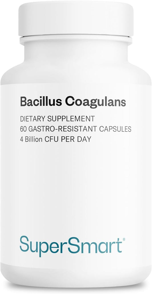Supersmart Bacillus Coagulans Probiotic 4 Billion CFU per Day (High Absorption) - Lactobacillus Sporogenes Supplement | Non-GMO & Gluten Free - 60 Delayed Release Capsules