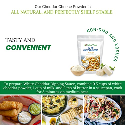 Z Natural Foods White Cheddar Cheese Powder, Nutrition-Packed, Creamy Cheese Powder