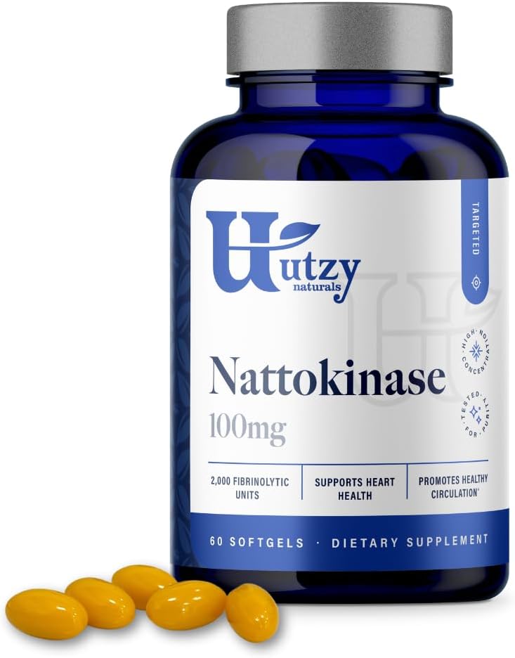 Utzy Naturals Nattokinase Supplement | Japanese Natto 2,000 FU, 60 Softgels