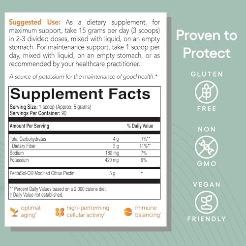 PectaSol Modified Citrus Pectin – 454g Powder + 270 Capsules – Promotes Optimal Long-Term Health & Healthy Aging – Super Nutrient Backed by 100+ Clinical Studies, Physician Formulated & Recommended