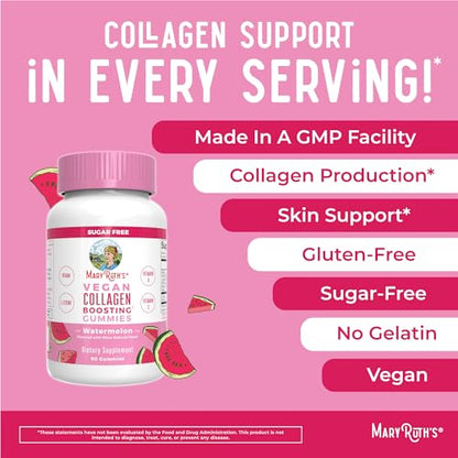 MaryRuth Organics Vegan Collagen for Women & Men, Collagen Boosting Gummies