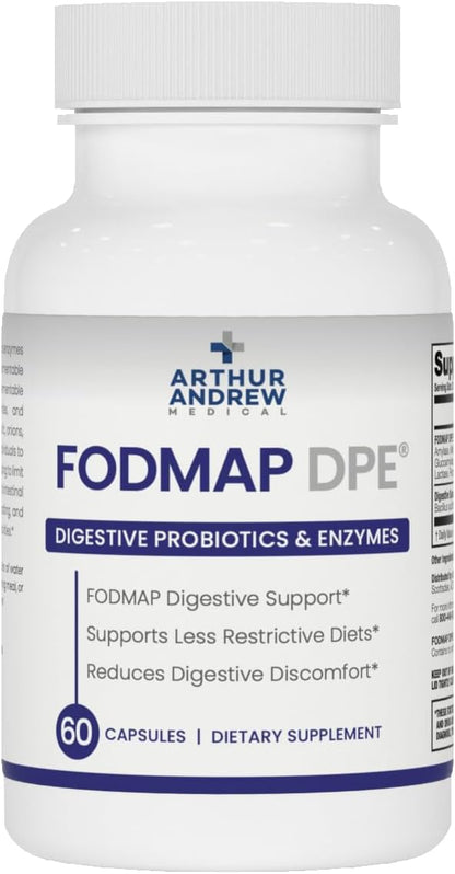 Arthur Andrew Medical, FODMAP DPE, Digestive Enzymes, 60 Capsules | Digestive Enzymes, & Probiotics For FODMAP Intolerance & The Digestion Of Fermentable Foods. Vegan, Non-GMO