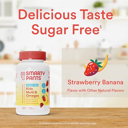 SmartyPants Kids Multivitamin Gummies, Sugar Free: Omega 3 (ALA), Vitamin D3, C