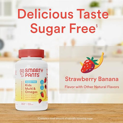 SmartyPants Kids Multivitamin Gummies, Sugar Free: Omega 3 (ALA), Vitamin D3, C