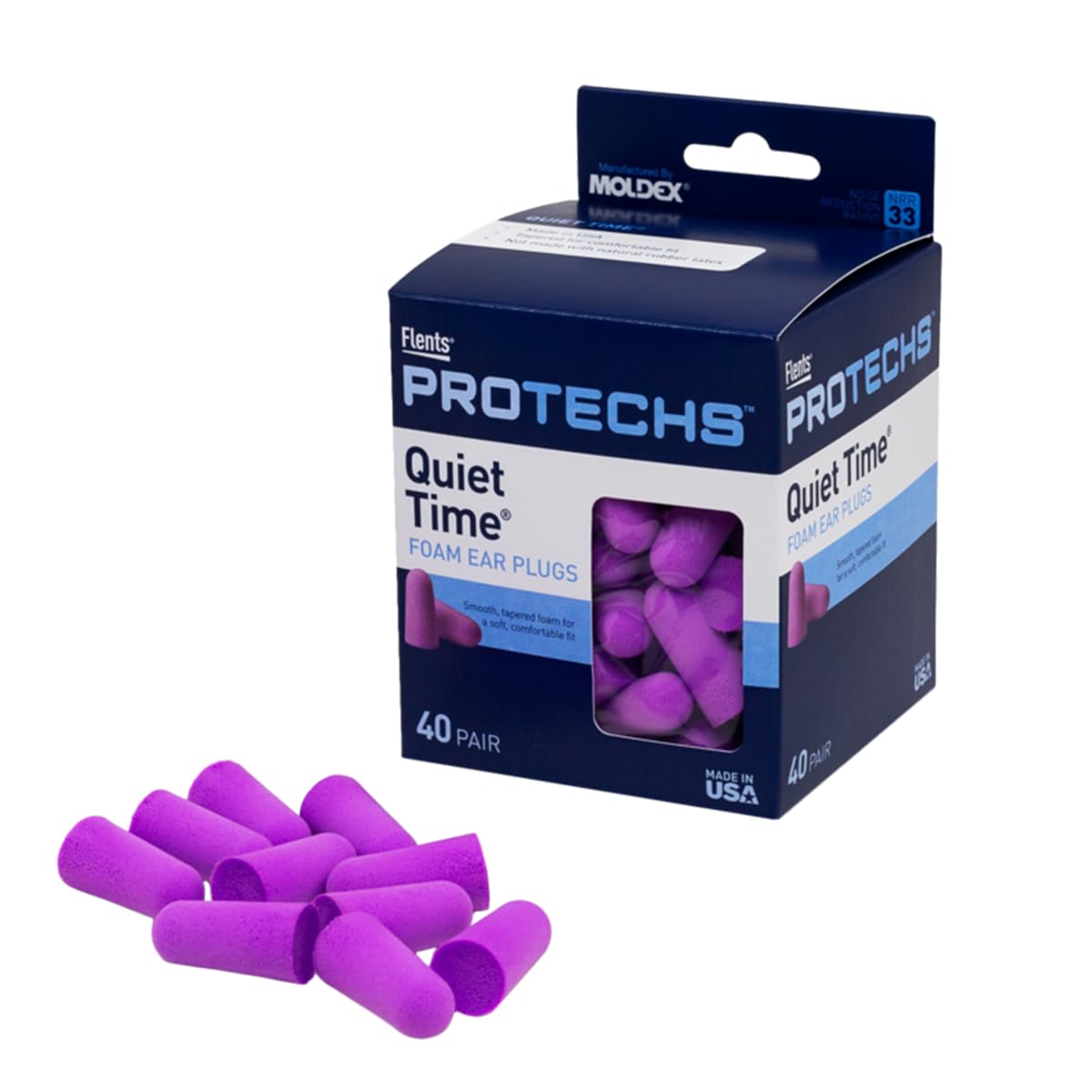 Flents Foam Ear Plugs, 40 Pair for Sleeping, Snoring, Loud Noise, Traveling, Concerts