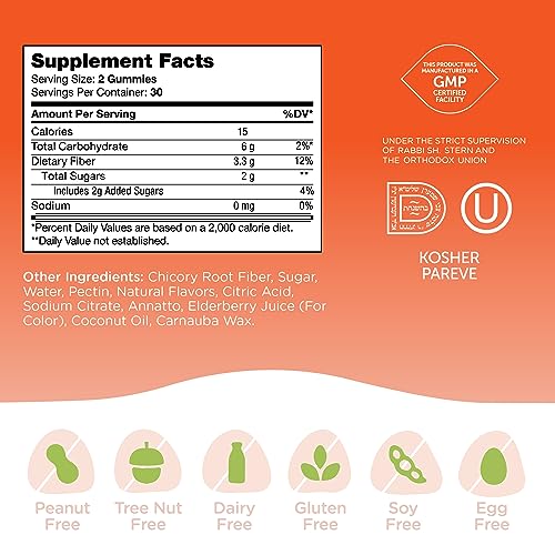Zahler - Fiber Gummies for Adults & Kids (60 Count) Certified Kosher Adult & Kids Fiber Gummy