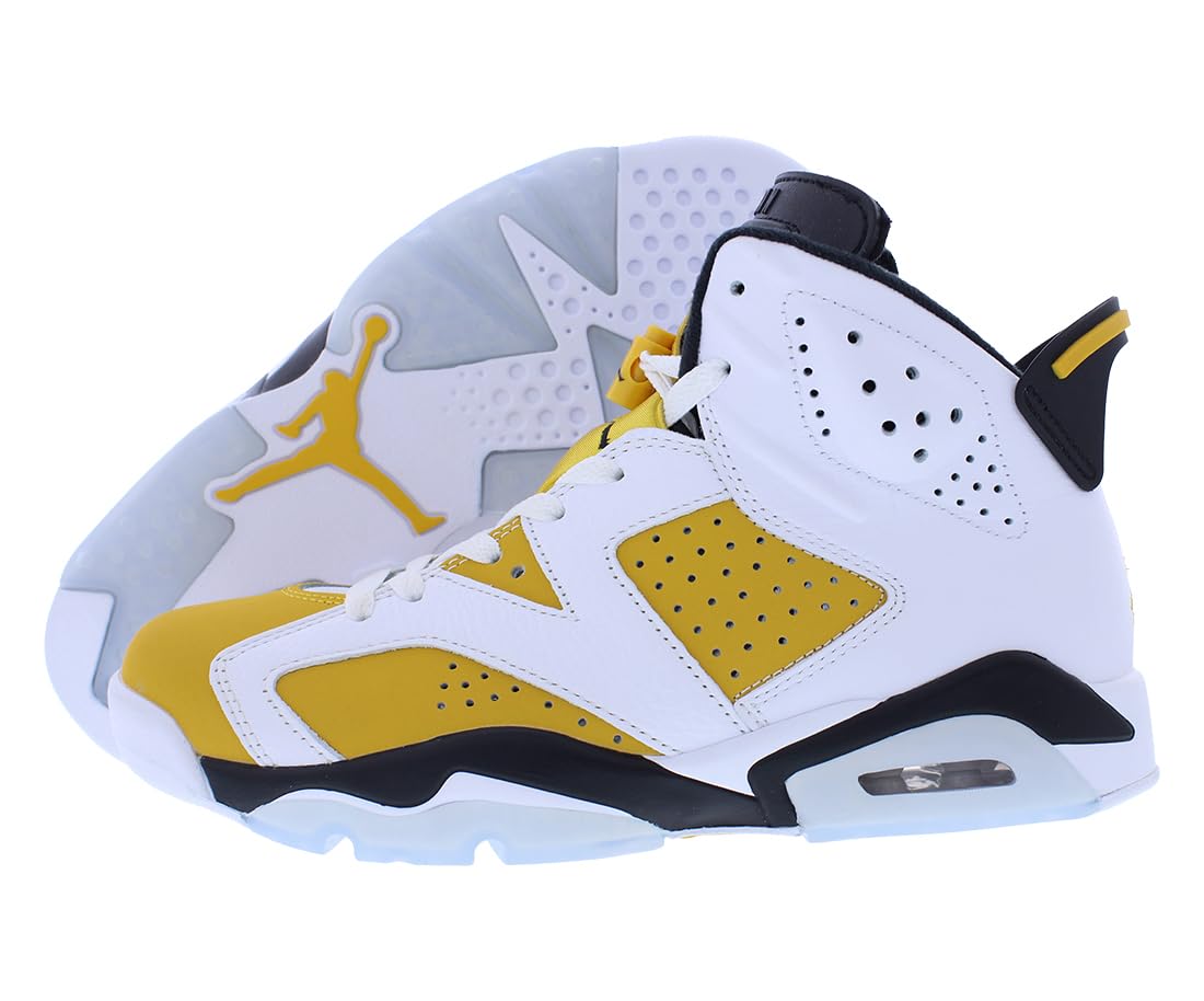 NIKE Men's Jordan 6 Yellow Ochre Size 10 White/Yellow Ochre-Black (CT8529-170)