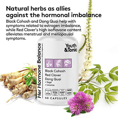 Youth & Tonic Menopause & PMS Support for Women Through Balanced Estrogen Metabolism – 90 Pills