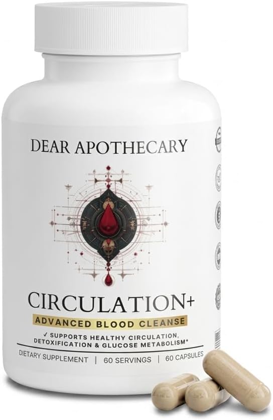 Circulation+ Advanced Formula - Botanical Herbal Complex with Cayenne Ginger - Traditional Wellness Blend with Vitamins Minerals - Daily Herbal Supplement - Vegan Non-GMO Gluten-Free - 60 Capsules