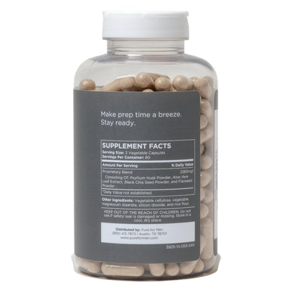 Pure for Men Stay Ready Fiber Supplement, 240 Vegan Capsules | Supports Daily