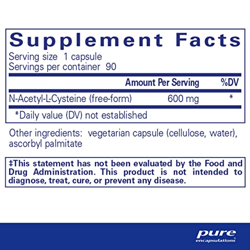 Pure Encapsulations NAC 600 mg - NAC Supplement for Lung Health & Immune Support