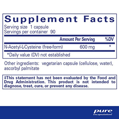 Pure Encapsulations NAC 600 mg - NAC Supplement for Lung Health & Immune Support