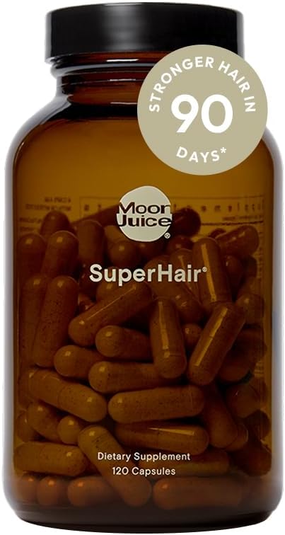 Moon Juice, SuperHair Growth Vitamins, Biotin & Saw Palmetto, 120ct | Clinical strength multivitamin for thicker, stronger strands, women & men, 30 servings
