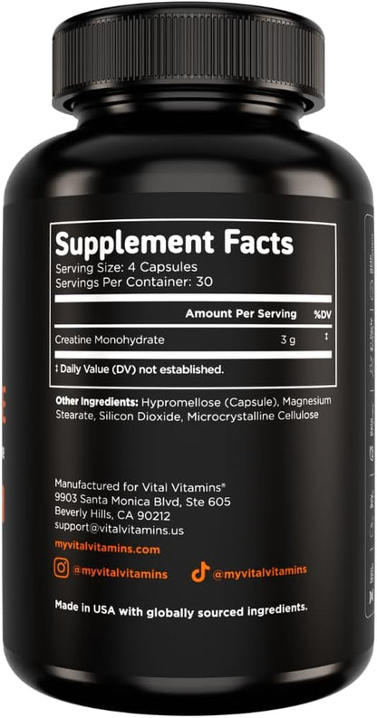 Vital Vitamins Multi Collagen Complex Plus 150 ct + Creatine Monohydrate Capsules 120 ct