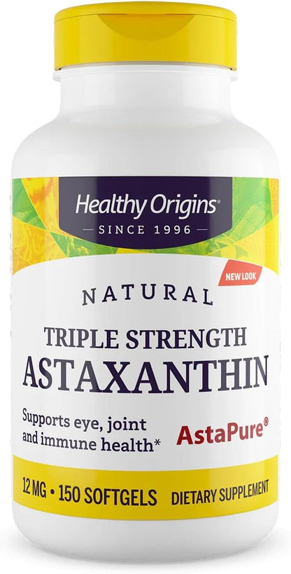Healthy Origins Astaxanthin AstaPure 12 mg, 150 Softgels