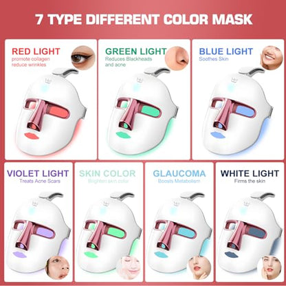 Red Light Therapy M-Ask Red Light Facial M-Ask Red Light Therapy for Face 7-1 Colors Light for Face Home Use