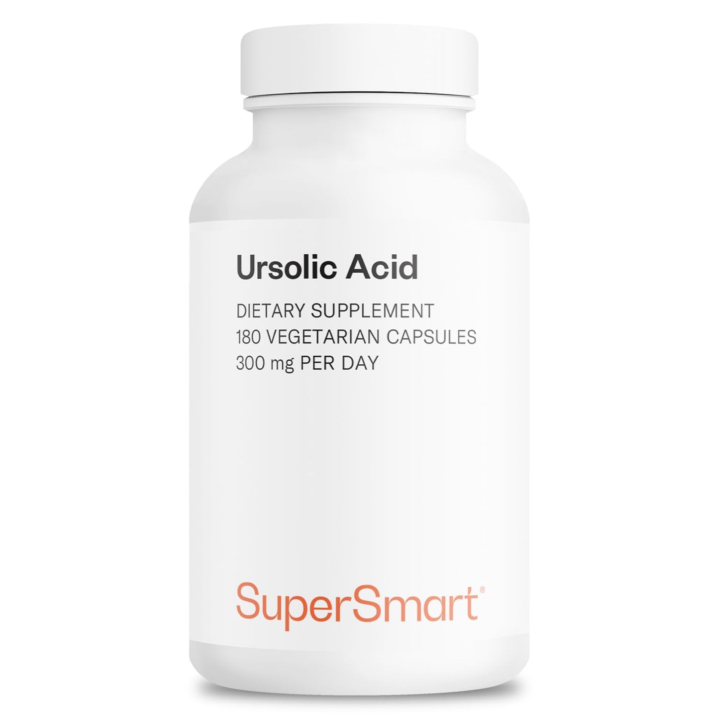 Supersmart - Ursolic Acid 300mg per Day (Well-Tolerated) - Rosemary Leaf Extract Supplement | Non-GMO & Gluten Free - 90 Vegetarian Capsules