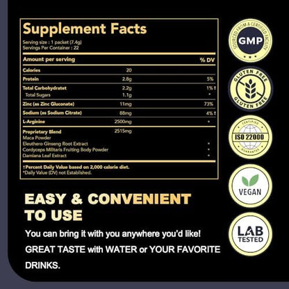 DAIKEN Family Bundle: Kids Fish Oil Omega-3 Gummies (300mg DHA/EPA + D3) & Extra Strength Maca Root Powder (6:1 Extract, Equiv. to 15,000mg Raw Maca) with L-Arginine - 30ct + 22pkts