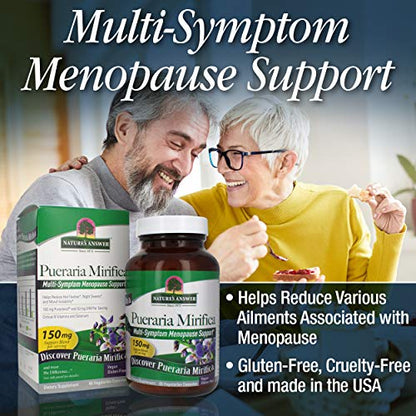 Nature's Answer Pueraria Mirifica 150mg Support Blend 60-Capsules | Multi-Symptom Menopause Support