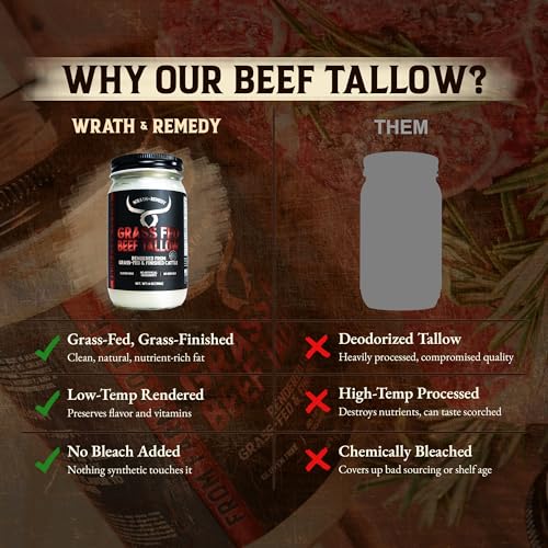 Beef Tallow for Cooking (14 oz) + Organic Beef Tallow for Skin - 4 OZ (Vanilla)