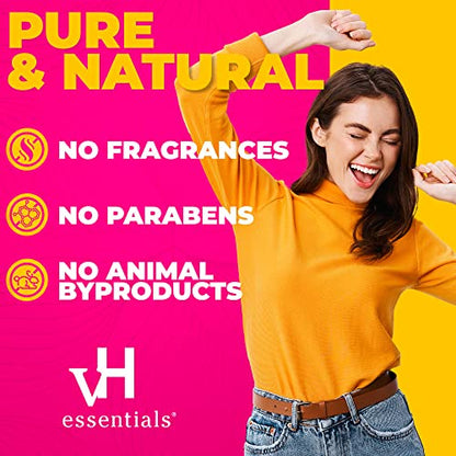 vH essentials Boric Acid + Tea Tree Vaginal Suppositories - Prebiotics Formula with Lactic Acid