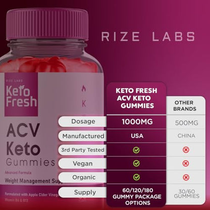(3 Pack) Keto Fresh ACV Gummies, Keto Fresh ACV Gummies for Advanced Weight Loss