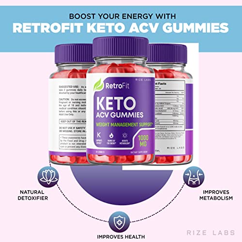 rize labs (2 Pack) RetroFit Keto Gummies - Retro Fit ACV for Advanced Weight Loss