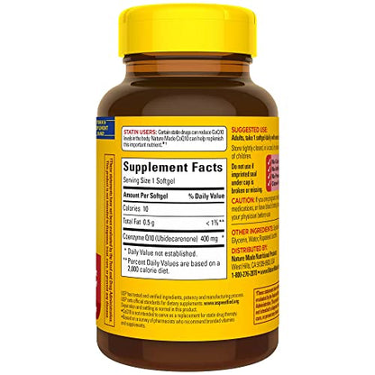 Nature Made CoQ10 400mg, Dietary Supplement for Heart Health Support, 40 Softgels