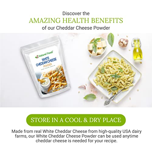 Z Natural Foods White Cheddar Cheese Powder, Nutrition-Packed, Creamy Cheese Powder