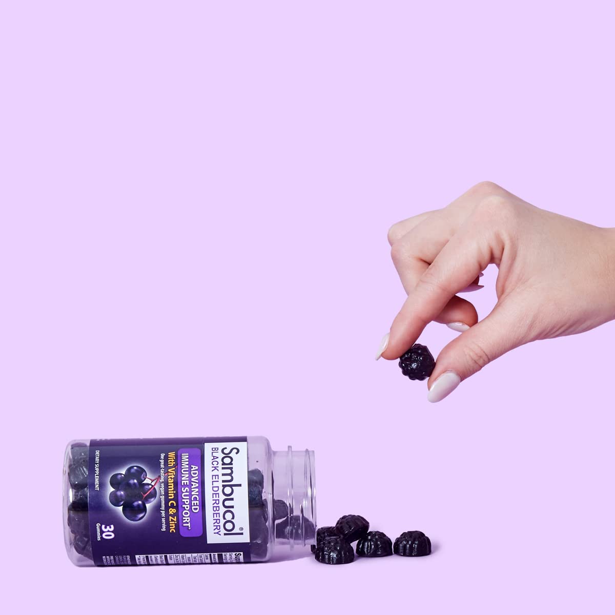 Sambucol Black Elderberry Gummies with Vitamin C & Zinc - Sambucus Elderberry
