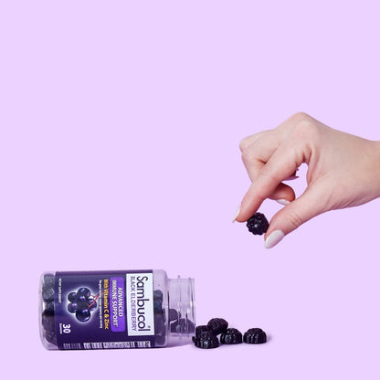 Sambucol Black Elderberry Gummies with Vitamin C & Zinc - Sambucus Elderberry