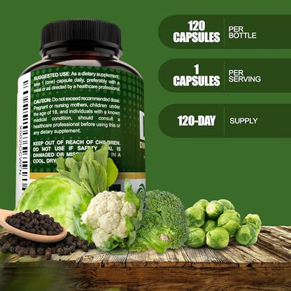 NutriFlair DIM Supplement 400mg with Bioperine, 120 Capsules - Diindolylmethane
