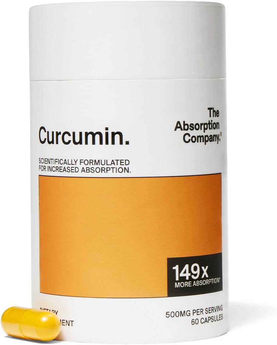 Curcumin - Turmeric Supplement Capsules - 60 Count | Anti-Inflammatory Ache Support, Bioavailable & Third-Party Tested, Seasonal Allergy & Response Aid, 149x Higher Absorption