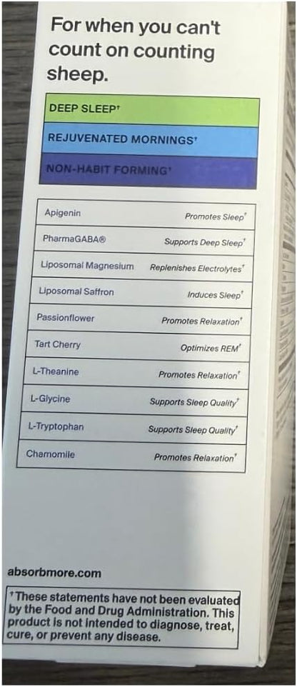 The Absorption Company Sleep Aid Powder - Calming Drink Mix Packets - 7PK