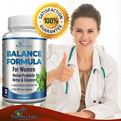 YUMMYVITE Balance Complex for Women - for Vaginal Health, Herbal Detox & Cleanse