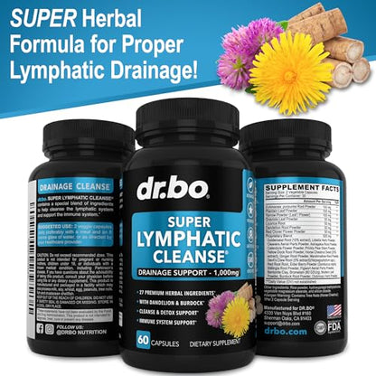 Lymphatic Support Herbal Supplement with Echinacea & Ginger - For Lymph Drainage & Detox