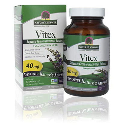Nature's Answer Vitex Angus Castus Supplement 40 mg Capsules 90 Count