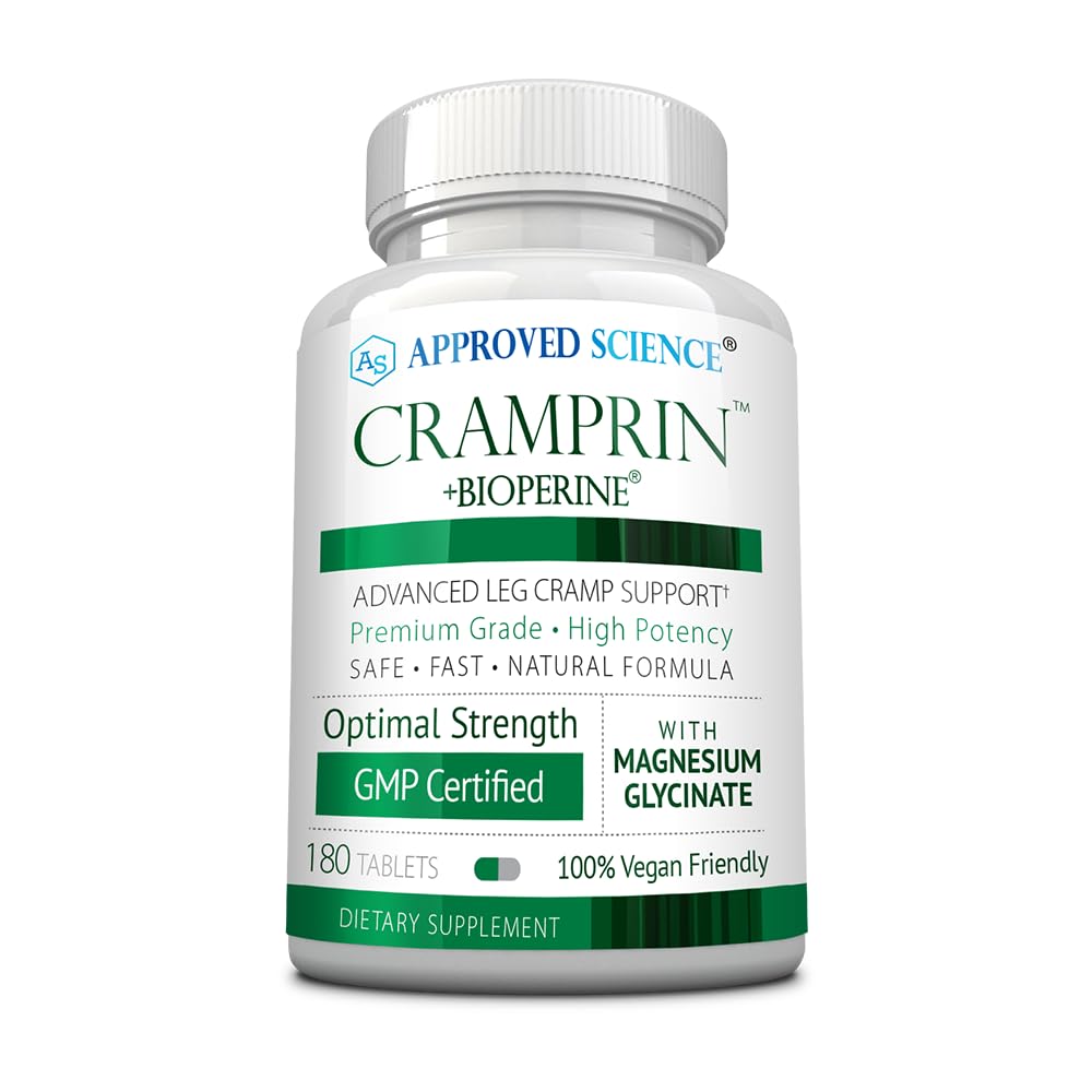 Approved Science Cramprin - High Absorption Magnesium, Vitamin B Complex, BioPerine - Muscle Cramps - 1 Month Supply - 60 Capsules - Vegan