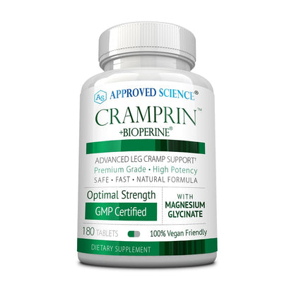 Approved Science Cramprin - High Absorption Magnesium, Vitamin B Complex, BioPerine - Muscle Cramps - 1 Month Supply - 60 Capsules - Vegan