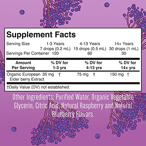 MaryRuth Organics Elderberry Syrup | USDA Organic Elderberry | Sugar Free Adults & Kids