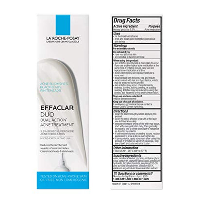La Roche-Posay Effaclar Duo Dual Action Acne Spot Treatment Cream with Benzoyl Peroxid