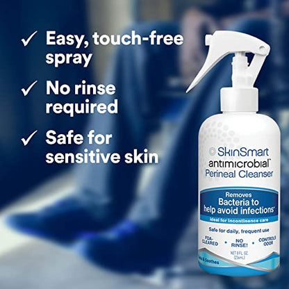 SkinSmart Antimicrobial Perineal Cleanser, Ideal for Incontinence Care