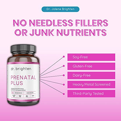 Dr. Brighten Prenatal Plus and Magnesium Plus Dietary Supplements Bundle - Non-GMO, Vegan