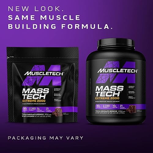 Muscletech Mass Gainer Mass-Tech Extreme 2000, Muscle Builder Whey Protein Powder