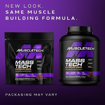 Muscletech Mass Gainer Mass-Tech Extreme 2000, Muscle Builder Whey Protein Powder