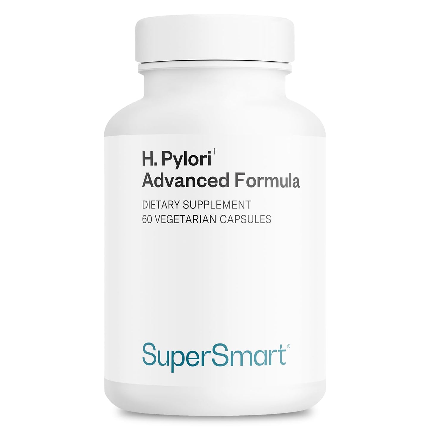 Supersmart H. Pylori Formula 20 Billion CFU per Day - Natural Probiotic Lactobacillus Reuteri DSM 17648 Supplement | Non-GMO & Gluten Free - 60 Vegetarian Capsules