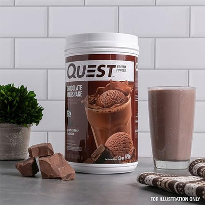 Quest Nutrition Chocolate Milkshake Protein Powder, 22g Protein, 2g Net Carbs, 1g Sugar