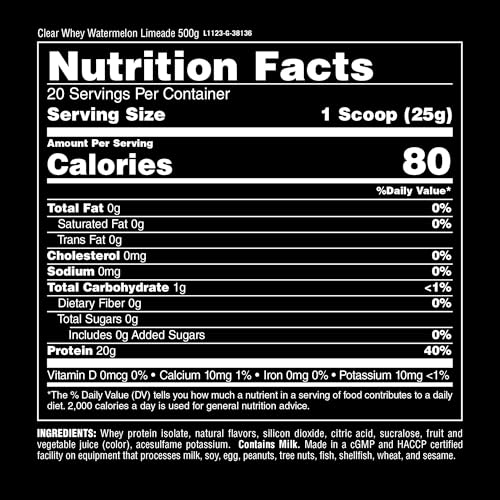 Clear Whey Isolate Protein Powder - Easy to Digest and Mix, 5g BCAA, Deliciously Juicy