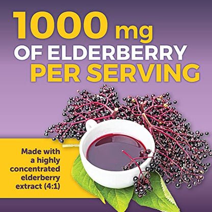 Viva Naturals Elderberry with Vitamin C and Zinc for Adults - 5 in 1 Sambucus Black